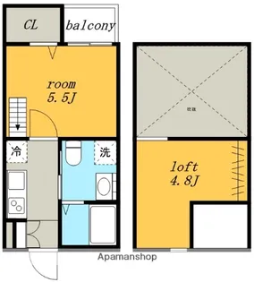 愛知県名古屋市北区辻町6丁目【アパート】の間取り