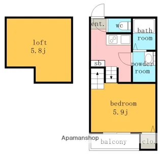 愛知県名古屋市北区東水切町3丁目【アパート】の間取り