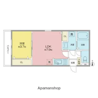 愛知県名古屋市北区瑠璃光町1丁目【アパート】の間取り
