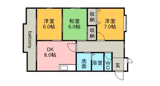 エクセル田幡【401号室】の間取り