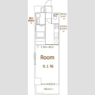 パラシオン車道西館【3階】の間取り