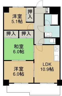 愛知県名古屋市東区大幸1丁目【マンション】の間取り