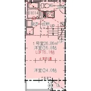 ハーモニーテラス生駒町Ⅲ【101号室】の間取り