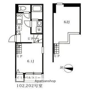 愛知県名古屋市北区下飯田町3丁目【アパート】の間取り