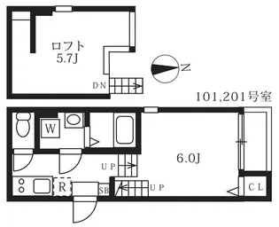 愛知県名古屋市北区神明町【アパート】の間取り