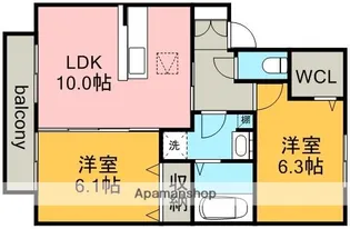 愛知県名古屋市北区西味鋺3丁目【アパート】の間取り