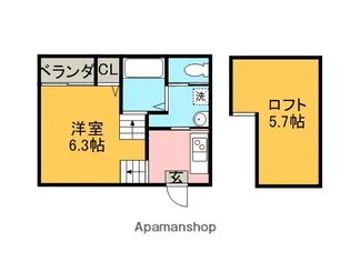 愛知県名古屋市北区山田1丁目【アパート】の間取り