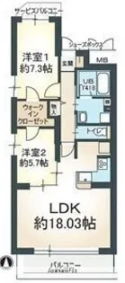 グランスイート敷島【4階】の間取り