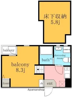 1Kの間取り画像