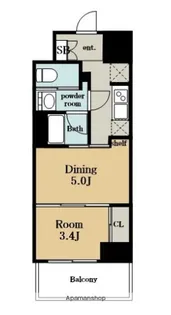 パークアクシス名古屋山王橋.【9階】の間取り