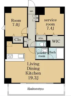 パルファン ドゥ ジョア【10階】の間取り