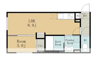 リーデンス名古屋駅西【3階】の間取り