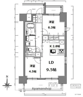 SーRESIDENCE亀島駅前BLAZE(ブレイズ)【10階】の間取り
