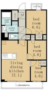 愛知県名古屋市中村区名駅南3丁目【マンション】の間取り