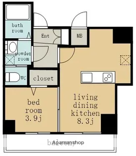 ディアレイシャス名古屋中村公園2【3階】の間取り