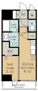 1DKの間取り画像