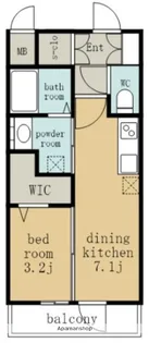 1DKの間取り画像