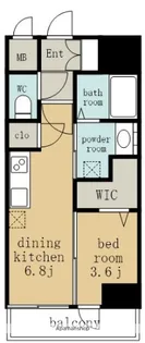 1DKの間取り画像