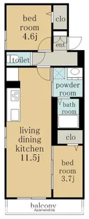 アイナ ルアナ ウル【2階】の間取り