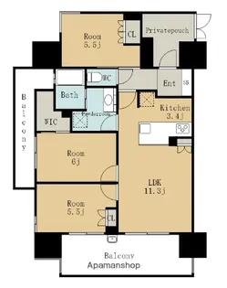 ヴィー・クオレレジデンス名古屋駅【4階】の間取り