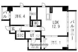 ポルタニグラ大須観音【4階】の間取り