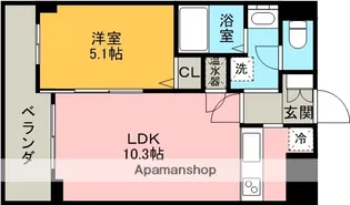 FS.幅下【8階】の間取り