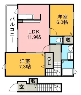 サンシャイン66【2階】の間取り