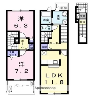 クレメントⅡ【2階】の間取り