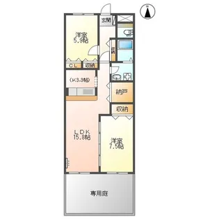 ハイムフロイデⅢ【1階】の間取り