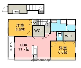 ルーエモント【2階】の間取り