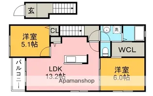 ルピナスⅠ【2階】の間取り