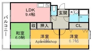 プリミエール岩野Ⅱ【4階】の間取り