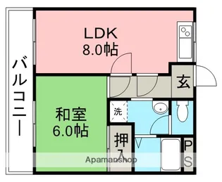 タクミハイツ93【2階】の間取り