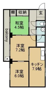 ヴィラクレアモント【4階】の間取り