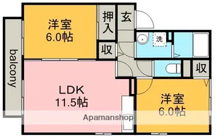 フォレスト蟹子【2階】の間取り