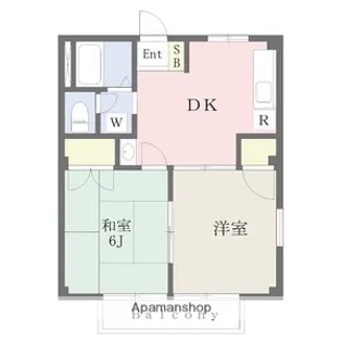 サンビレッジA・B【1階】の間取り