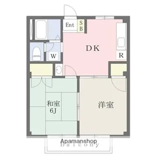 サンビレッジA・B【1階】の間取り