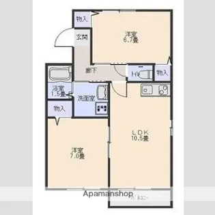 メドゥーサΔ【2階】の間取り