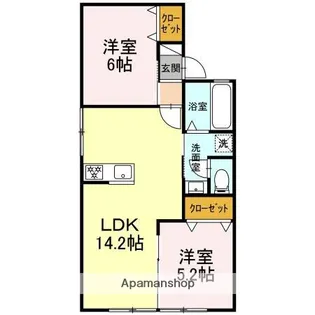 スカイハイツ中切【2階】の間取り