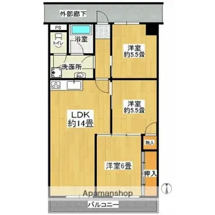ベルニシキN棟【3階】の間取り