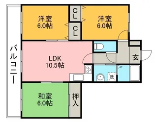 ハピネス八光【4階】の間取り