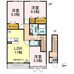 アクア・ミル B棟【2階】の間取り