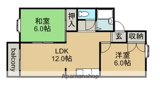 ハーベスト知多【1階】の間取り