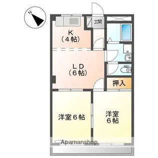 ハーベスト大和通【1階】の間取り