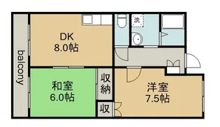 ハートピア八光【5階】の間取り