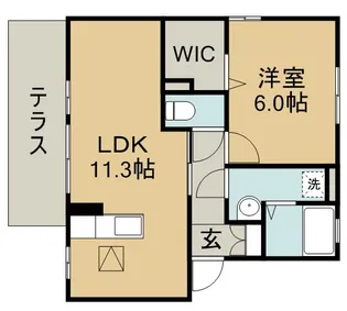 コスモスふじB【1階】の間取り