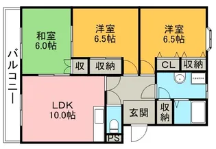 サンハイツ如意申【3階】の間取り