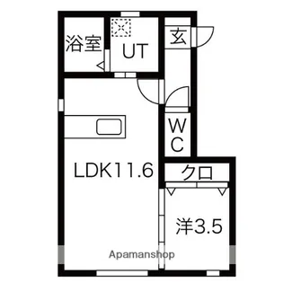 リバーサイド花長【1階】の間取り