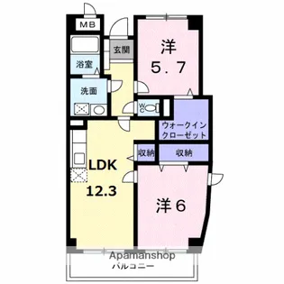 グランドゥールH【2階】の間取り