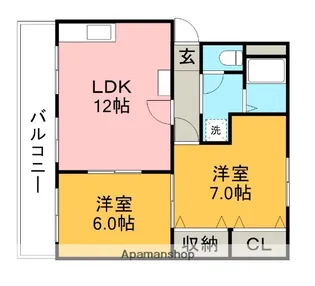 花の木農住団地竹花ハイツ【2階】の間取り